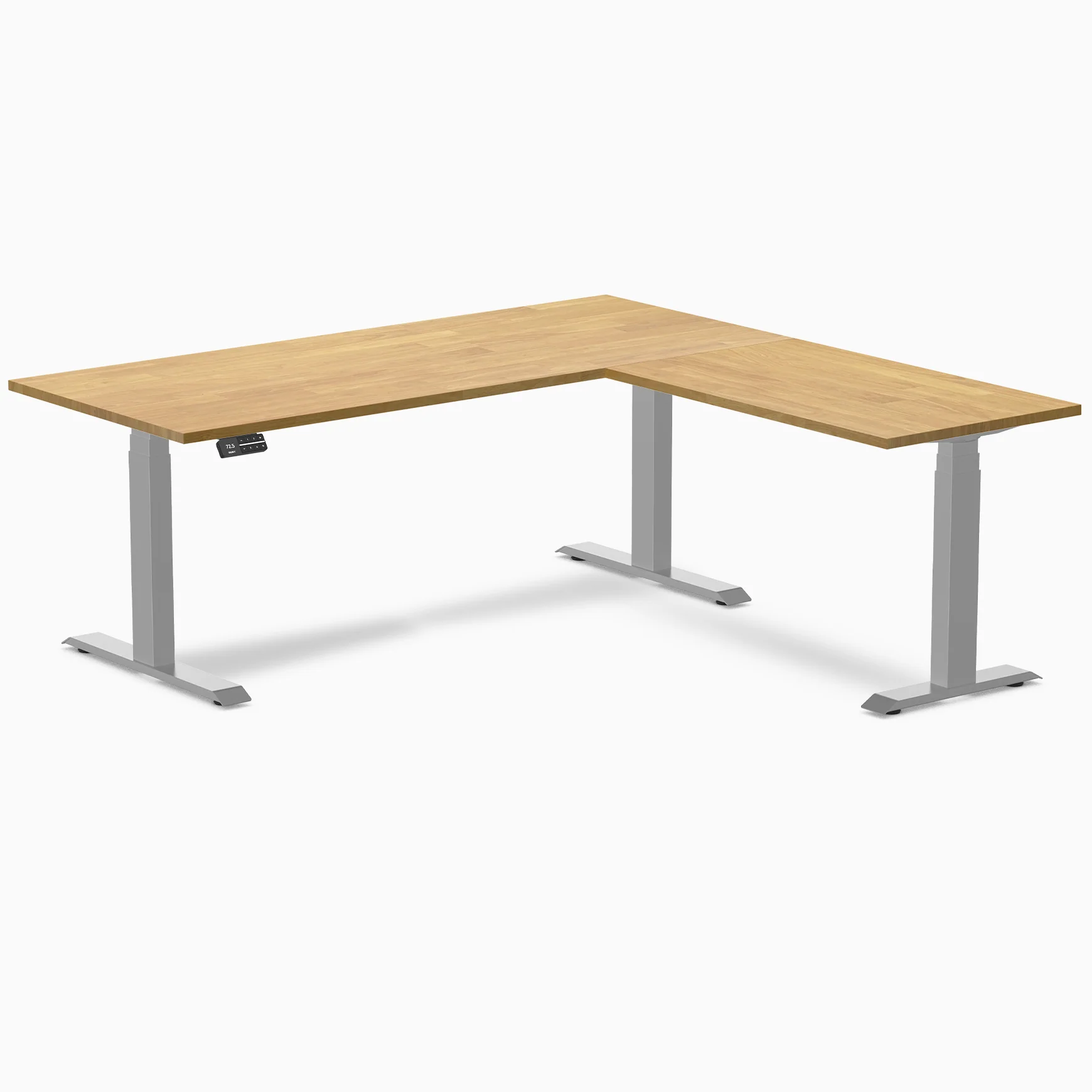 Desky Rubberwood L-Shape Sit Stand Desk - Image 30