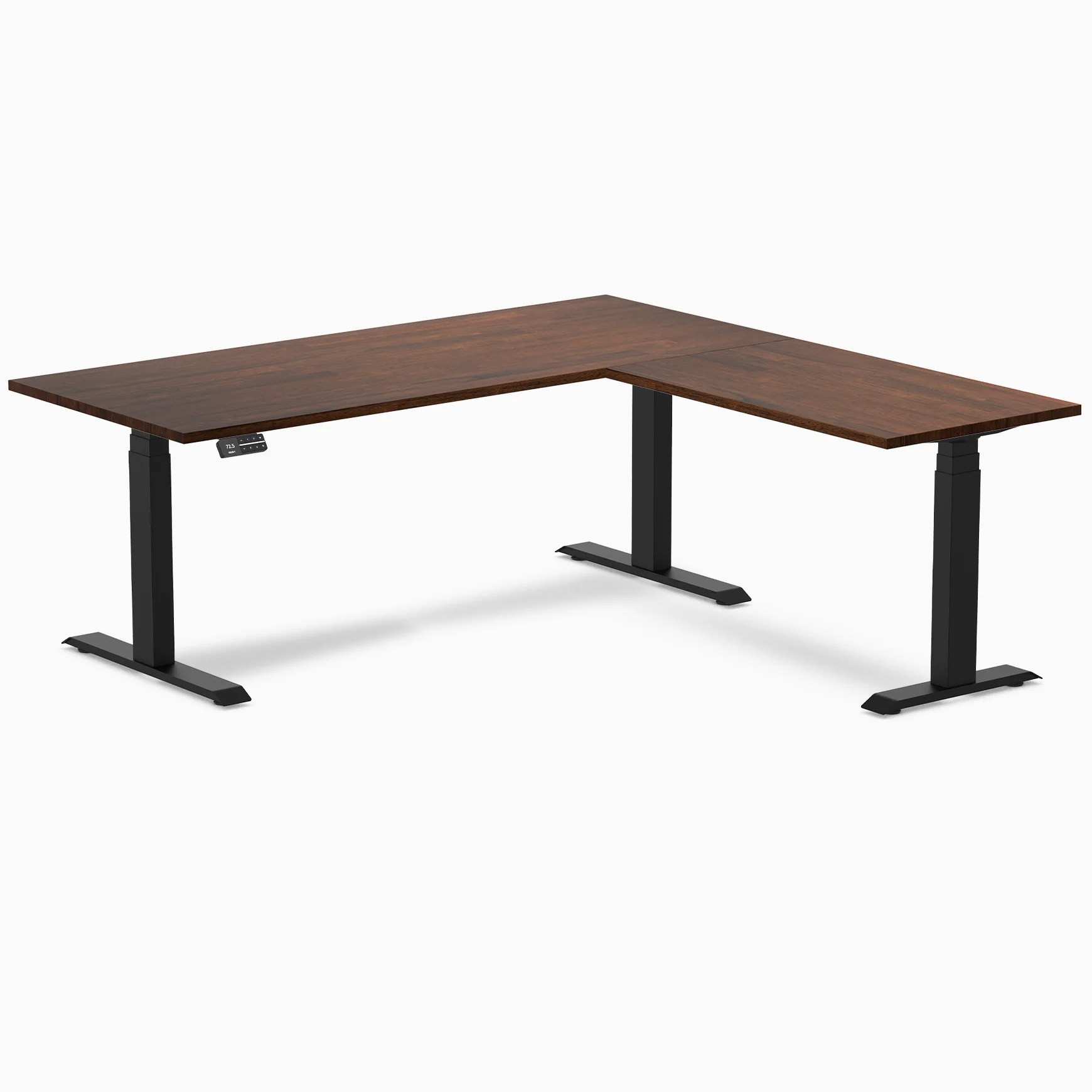Desky Rubberwood L-Shape Sit Stand Desk - Image 35