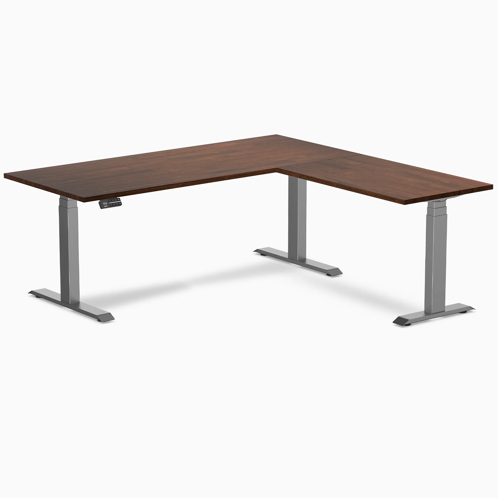 Desky Rubberwood L-Shape Sit Stand Desk - Image 37